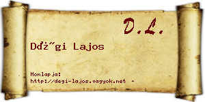 Dégi Lajos névjegykártya